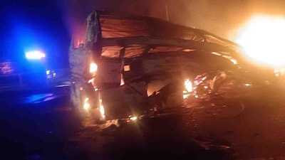 10 Dead in Horrific Karnataka Bus Fire After Truck Collision on NH-48