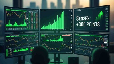 Sensex Rallies 300 Points, Nifty Above 26,200: Global Cues, Rupee Strength Fuel Surge