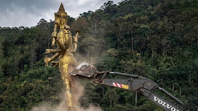 Lord Vishnu Statue Demolished Amidst Thai-Cambodia Border Dispute
