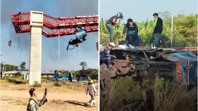 Horrific Train Accident in Thailand: Crane Collapse Kills 22, Injures 30+