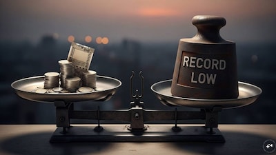 Indian Rupee Hits Record Low of 94.83 Against Dollar