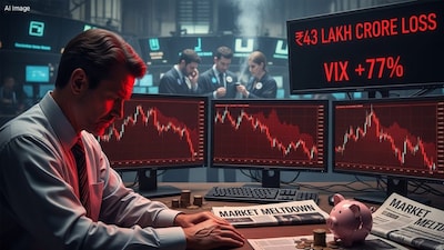 ईरान युद्ध का असर: दलाल स्ट्रीट से 1 हफ्ते में ₹25 लाख करोड़ साफ, रिकॉर्ड हाई से ₹43 लाख करोड़ डूबे.