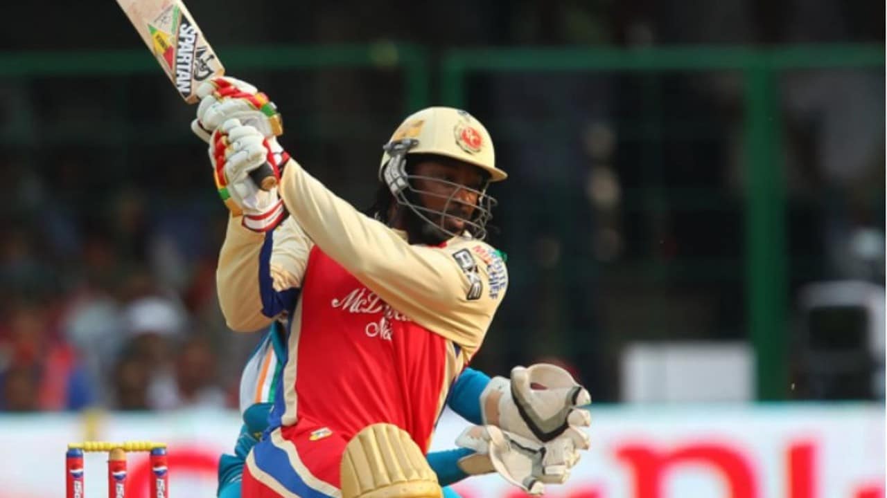 No.1 | Chris Gayle | Century scored in 30 balls | For: Royal Challengers Bengaluru | Against: Pune Warriors Indians | Year: 2013 (Image: IPL)