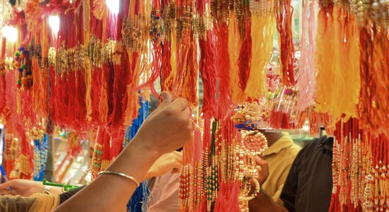 The festival of Raksha Bandhan is being celebrated with pomp across India. The festival is all about celebrating the bond between siblings. Sisters tie a sacred thread ‘Rakhi’ around their brother’s wrists which not only symbolises their love for their dearest brothers but also marks the affectionate bond that siblings share with each other. (Image: PTI) The festival of Raksha Bandhan is being celebrated with pomp across India. The festival is all about celebrating the bond between siblings. Sisters tie a sacred thread ‘Rakhi’ around their brother’s wrists which not only symbolises their love for their dearest brothers but also marks the affectionate bond that siblings share with each other. (Image: PTI)
