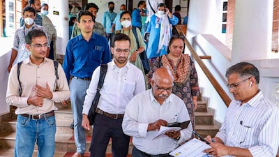 Kozhikode: Health workers at a control room set up amid Nipah virus outbreak in Kerala, in Kozhikode.  (PTI)