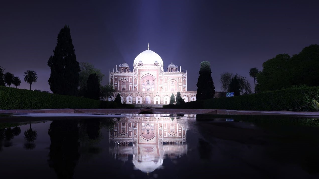 A view shows Humayun's Tomb before the lights were turned off for Earth Hour in New Delhi, India, March 25, 2023. REUTERS/Anushree Fadnavis