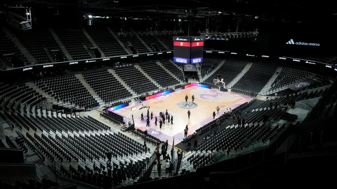 Adidas Arena, in Paris, Sunday, Feb. 11, 2024. It is the sole purpose-built site in the French capital and will host Badminton and Rhythmic Gymnastics for the Paris 2024 Olympic