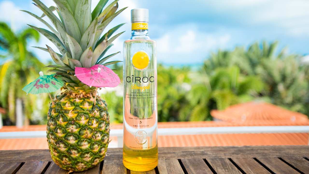 No 7. Ciroc Pineapple | Price: ₹5,050 | This beloved Pineapple flavour variation of Ciroc adds a vivid tropical feel to the vodka, which goes well with lemonade. This drink is with the base spirit of French grapes that are harvested when frozen and distilled five times. (Image: Shutterstock)
