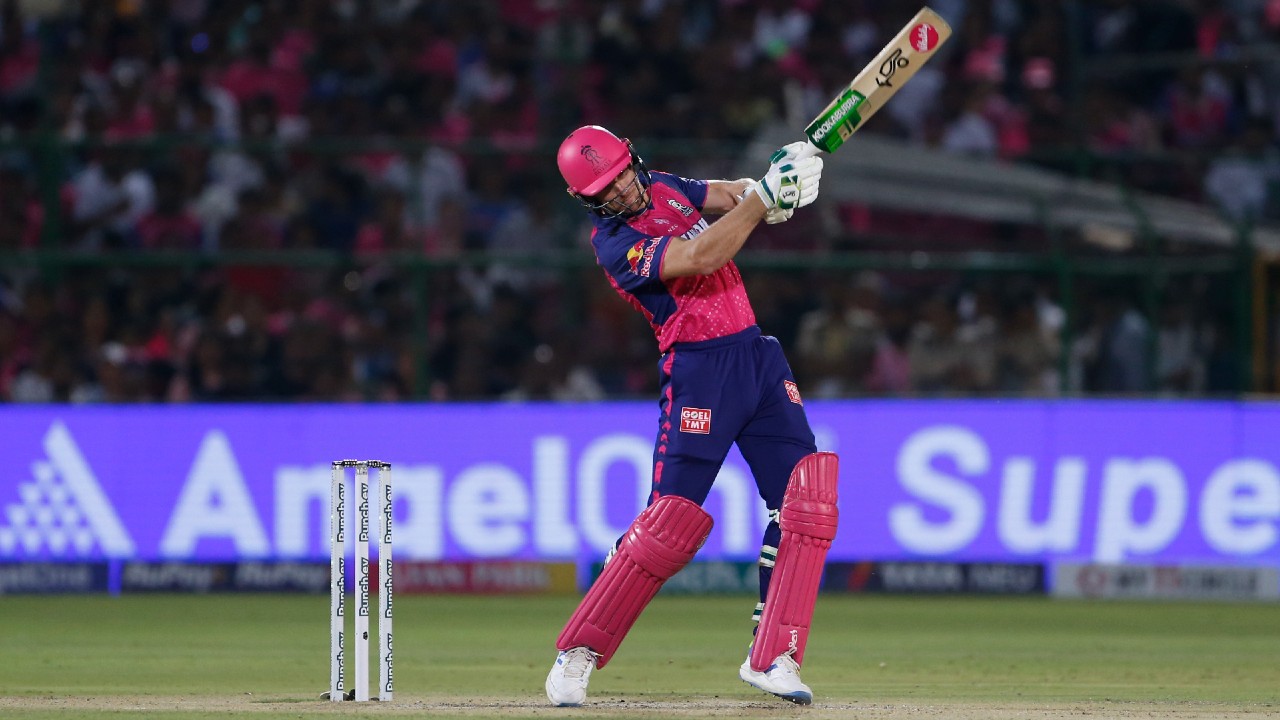 Jos Buttler scored an unbeaten 107 in 60 balls against Kolkata Knight Riders that helped Rajasthan Royals successfully chase 225, the joint-highest run chase in the history of the IPL. (Image: AP)