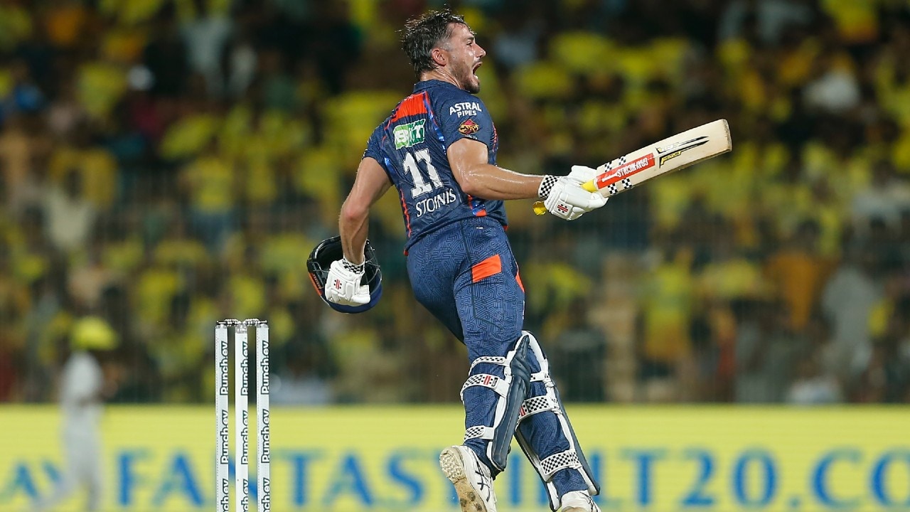 Marcus Stoinis blasted an unbeaten 124 against Chennai Super Kings that guided Lucknow Super Giants to successfully chase 211. Stoinis' 124 is now the highest individual score in a successful run chase in the IPL. (Image: AP)