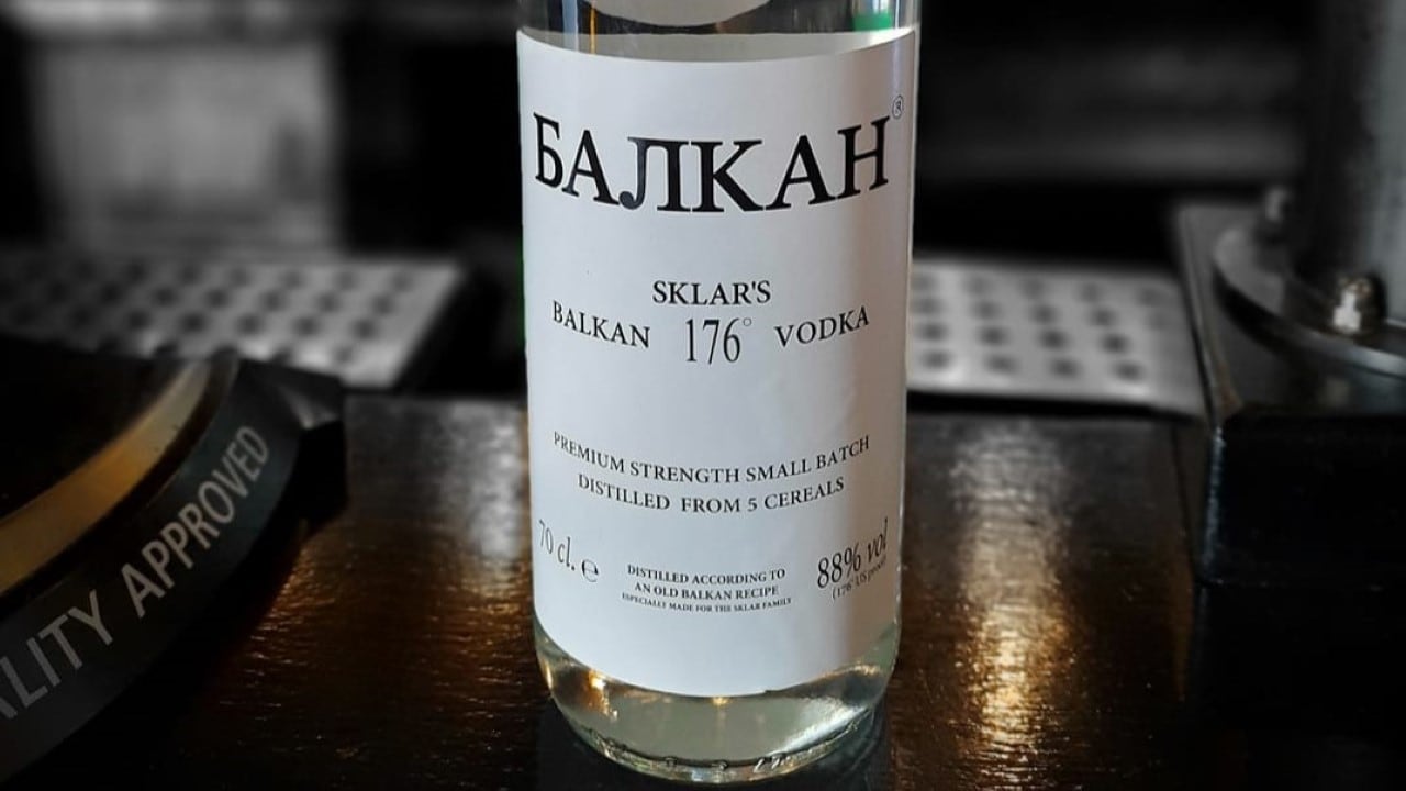 No 7. Sklar's Balkan 176 Vodka | Alcohol by volume content: 88% | This Serbian vodka is triple distilled, but it still comes with a whopping 13 health warnings on the label, including one in braille. It's recommended for use in cocktails only.