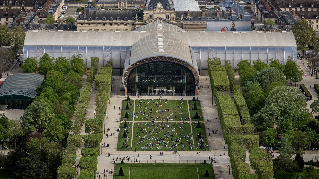 The Grand Palais Ephemere, or Champ de Mars Arena. This arena will host Judo and Wrestling competitions at the Paris 2024 Olympic Games. 