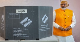 **EDS: IMAGE VIA @narendramodi** Ahmedabad: Prime Minister Narendra Modi casts his vote at a polling station during the third phase of Lok Sabha elections, in Ahmedabad, Tuesday, May 7, 2024. (PTI Photo) (PTI05_07_2024_000064B)