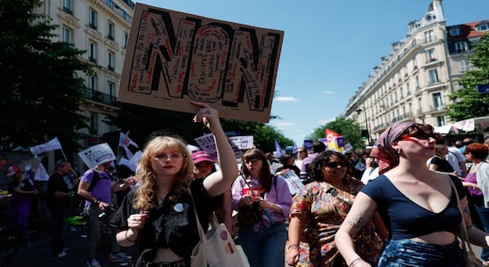 Thousands Of Women Protest Across France Against Marine Le Pens Far