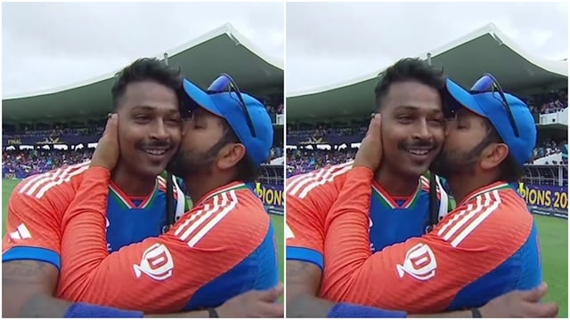 Watch: Rohit Sharma wins hearts by kissing Hardik Pandya on his cheek ...