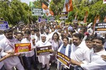 Students protest NEET results outside education ministry in New Delhi