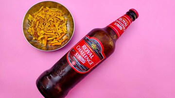 No 3. Royal Challenge | Royal Challenge, with its distinct flavor profile and affordable pricing, has earned a loyal following among beer aficionados across India. (Image: Shutterstock)