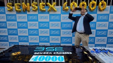 40k-50k | Days taken: 415 | The Sensex took a little over 400 days to add 10,000 points this time. The gauge touched the 40,000-mark on May 23, 2019. The index commanded a market capitalisation of Rs 69 lakh crore. That was the third fastest rally for Sensex in putting up 10,000 points. (Image: Reuters)