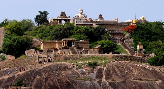 1. Shravanabelagola (Karnataka) | A Jain pilgrimage centre, Shravanabelagola is situated near Channarayapatna of Karnataka's Hassan district and is roughly 144 km away from the state capital Bengaluru. It is famous for the Bahubali Mahamasthakabhisheka Mahotsav and the Gommateshwara Bahubali statue, which is considered among the most important pilgrimage destinations for Jains. The Gommateshwara Statue, which is 57-foot (17 m) high, is located on the Vindyagiri Hill.