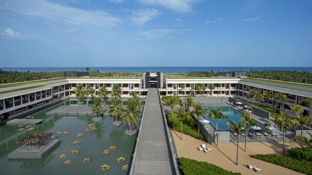 InterContinental Chennai Mahabalipuram Resort | This property is nestled on a scenic coastal highway is a luxurious beachfront resort that blends contemporary elegance with traditional Indian hospitality. Located along the picturesque coastline of Mahabalipuram, the resort offers stunning views of the Bay of Bengal, making it a perfect getaway for both leisure and business travelers. The architecture reflects the rich cultural heritage of the region, featuring intricate designs and spacious layouts that provide a serene and inviting atmosphere.