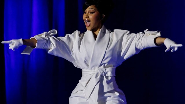 Cardi B reacts during a campaign rally for Democratic presidential nominee and U.S. Vice President Kamala Harris at the Wisconsin State Fair Park, in Milwaukee, Wisconsin, U.S., November 1, 2024. REUTERS/Eduardo Munoz Cardi B reacts during a campaign rally for Democratic presidential nominee and U.S. Vice President Kamala Harris at the Wisconsin State Fair Park, in Milwaukee, Wisconsin, U.S., November 1, 2024. REUTERS/Eduardo Munoz