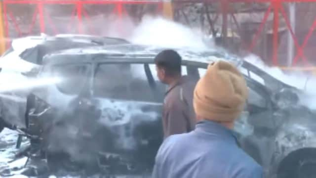 Maha Kumbh Mela Prayagraj Another fire erupts in two parked vehicles