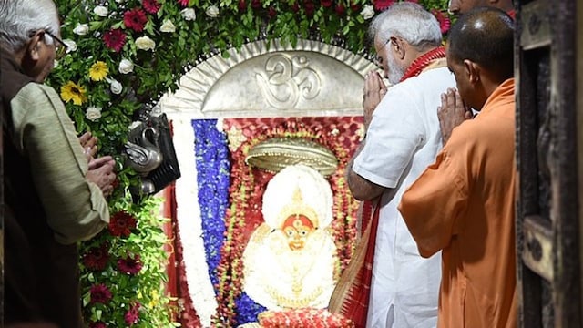 PM Modi at Shri Durga Temple/Image PMO