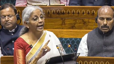Union Finance Minister Nirmala Sitharaman presents the Union Budget 2025-26 in the Lok Sabha, in New Delhi, Saturday, Feb. 1, 2025. (PTI Photo) 