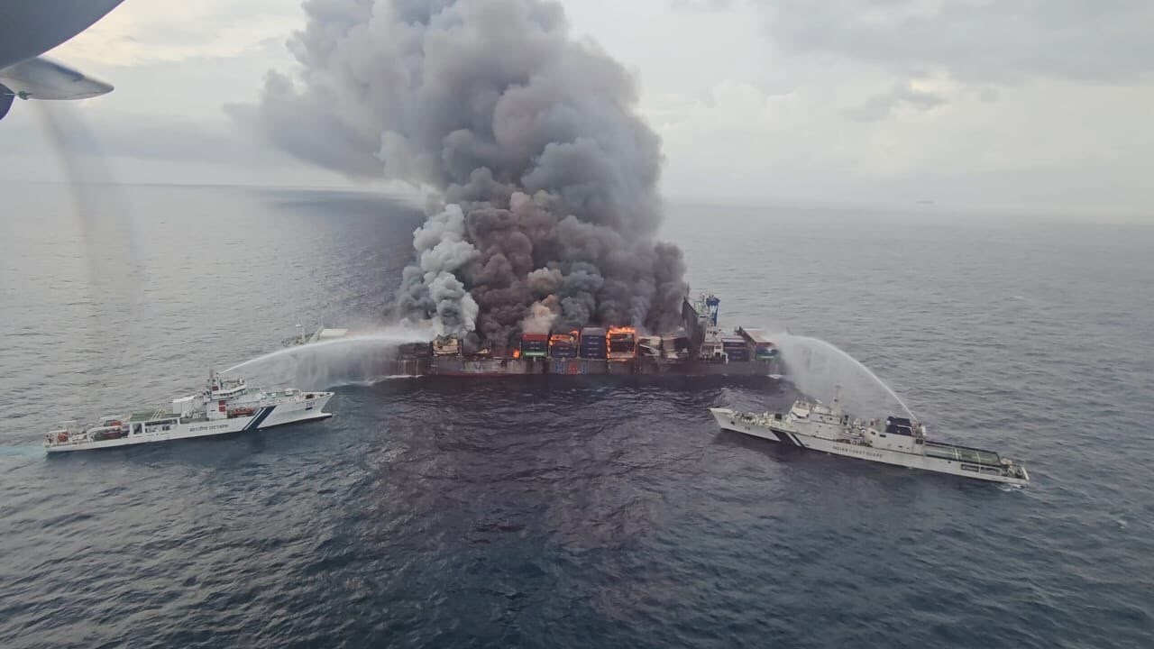 Singapore cargo ship blaze off Kerala sparks environmental fears