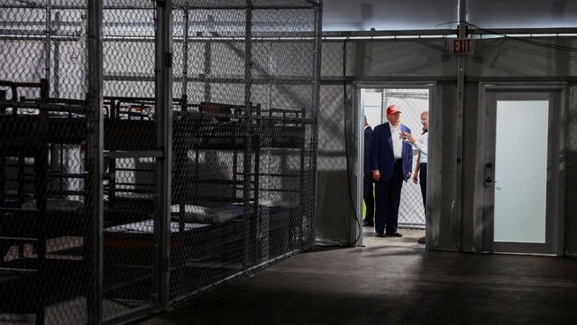 In Pics | US President Donald Trump tours temporary migrant detention ...