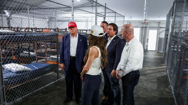 In Pics | US President Donald Trump tours temporary migrant detention ...