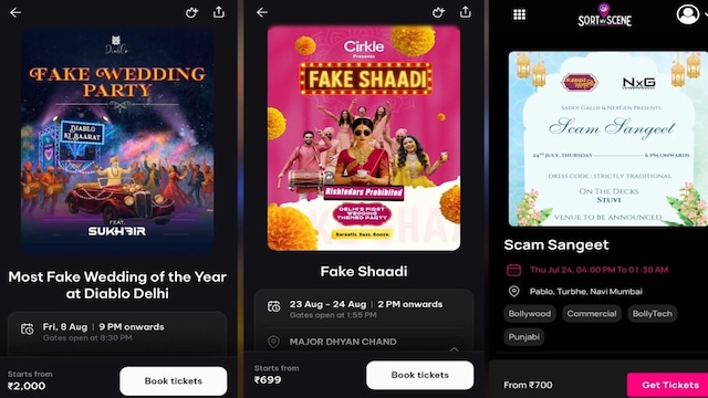 Tickets on sale for fake wedding parties