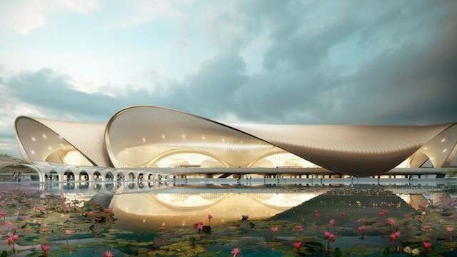 Stunning photos of Navi Mumbai International Airport surface ahead of September 30 inauguration. (Image: Zaha Hadid Architects) Stunning photos of Navi Mumbai International Airport surface ahead of September 30 inauguration. (Image: Zaha Hadid Architects)