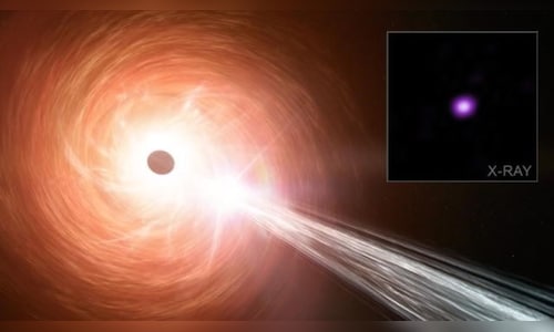 growing black hole experiencing massive growth