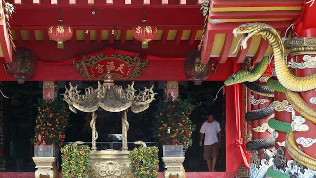 8. Snake Temple, Malaysia | The Snake Temple in Penang, Malaysia, pays tribute to a monk who was believed to coexist peacefully with snakes. Venomous pit vipers perch freely on sculptures, railings, and altars as people pray. 8. Snake Temple, Malaysia | The Snake Temple in Penang, Malaysia, pays tribute to a monk who was believed to coexist peacefully with snakes. Venomous pit vipers perch freely on sculptures, railings, and altars as people pray.