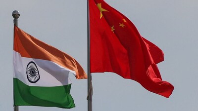 India china flags