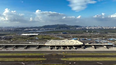 **EDS: THIRD PARTY IMAGE** In this screengrab from a video posted on Oct. 8, 2025, A view of the newly inaugurated Phase 1 of the Navi Mumbai International Airport (NMIA) by Prime Minister Narendra Modi, unseen. (@NarendraModi via PTI Photo)(PTI10_08_2025_000237B)