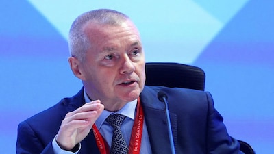 FILE PHOTO: Willie Walsh, Director General, International Air Transport Association (IATA), speaks at the press briefing during the annual International Air Transport Association (IATA) meeting in New Delhi, India, June 2, 2025. REUTERS/Anushree Fadnavis/File Photo