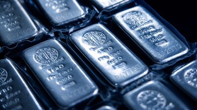 Munze Osterrreich 1 kg silver bars are seen at Conclude Zrt in Budapest, Hungary on Monday, 2025. February 17. Photo: Akos Stiller