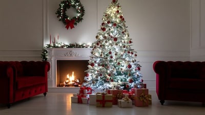 10. Gift Wrap as Décor | Stack attractively wrapped gifts on benches or under your tree to include them in your holiday décor. Coordinating paper and ribbons will further your style layout. (Image: Canva)