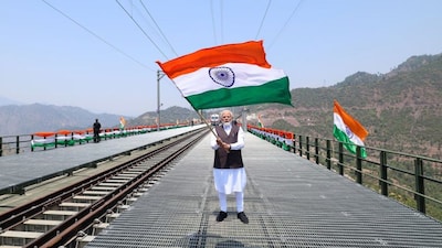 Prime Minister Narendra Modi waved the national flag as he inaugurated the Chenab Bridge in Jammu and Kashmir in June. The Chenab Bridge, the world’s highest railway bridge at 359 meters above the river, is a major engineering marvel that enhances connectivity in the region and strengthens India’s strategic infrastructure.
