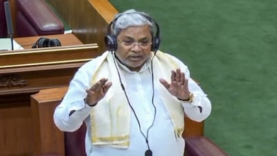 **EDS: THIRD PARTY IMAGE** In this screenshot image from a video posted on Dec. 19, 2025, Karnataka Chief Minister Siddaramaiah speaks during the Winter session of the state Legislative Assembly, in Belagavi, Karnataka. (Karnataka Assembly website via PTI Photo)(PTI12_19_2025_000222B)