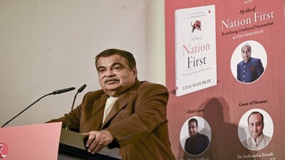 New Delhi: Union Minister Nitin Gadkari speaks during the launch of veteran journalist and former central information commissioner Uday Mahurkar's book titled 'My Idea of Nation First: Redefining Unalloyed Nationalism', at the Indira Gandhi National Centre for the Arts (IGNCA), Janpath, in New Delhi, Tuesday, Dec. 23, 2025. (PTI Photo)(PTI12_23_2025_000334A)