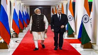 **EDS: THIRD PARTY IMAGE** In this screengrab from a video released on Dec. 4, 2025, Prime Minister Narendra Modi with Russian President Vladimir Putin at 7, Lok Kalyan Marg, in New Delhi. (PMO via PTI Photo)(PTI12_04_2025_000506B)