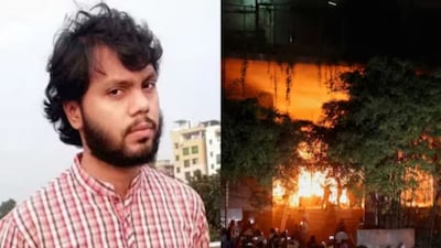 Bangladesh erupts into violence after student leader Sharif Osman Hadi's death. (Photo via News18) 