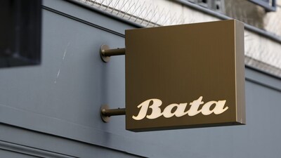 The logo of Bata shoes brand is pictured on a store in Paris, France, February 15, 2016. REUTERS/Charles Platiau