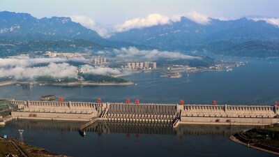 A general view shows the Three Gorges Dam on the Yangtze River in Yichang, Hubei province, China May 4, 2017. Picture taken May 4, 2017. REUTERS/Stringer ATTENTION EDITORS - THIS IMAGE WAS PROVIDED BY A THIRD PARTY. CHINA OUT. NO COMMERCIAL OR EDITORIAL SALES IN CHINA.