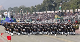 Best Marching Contingents – Jury Awards | Among the Three Services - Indian Navy | The Indian Navy contingent stood out for its sharp drill, coordination and commanding presence on Kartavya Path. (Image: GoI) Best Marching Contingents – Jury Awards | Among the Three Services - Indian Navy | The Indian Navy contingent stood out for its sharp drill, coordination and commanding presence on Kartavya Path. (Image: GoI)