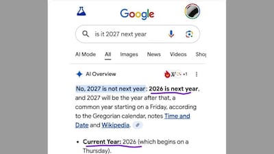 Google new year hiccup./Image X screenshot-