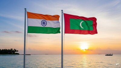 AI image of India and Maldives flags